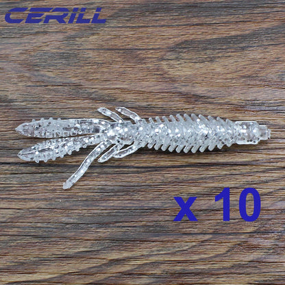 Cerill 10 PCS Floating Shrimp Soft Lure
