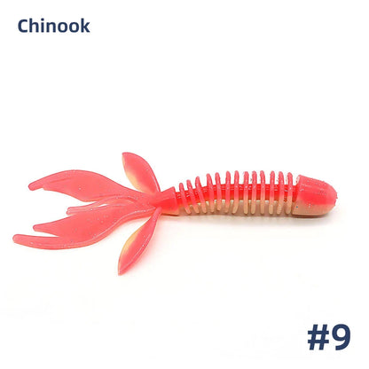 Chinook Split Tail, Soft Bait - Silicone Finesse Bait, Crawfish