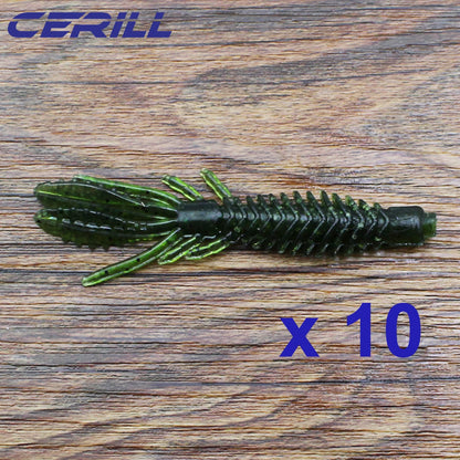 Cerill 10 PCS Floating Shrimp Soft Lure