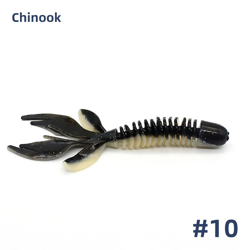 Chinook Split Tail, Soft Bait - Silicone Finesse Bait, Crawfish