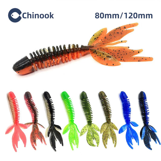 Chinook Split Tail, Soft Bait - Silicone Finesse Bait, Crawfish