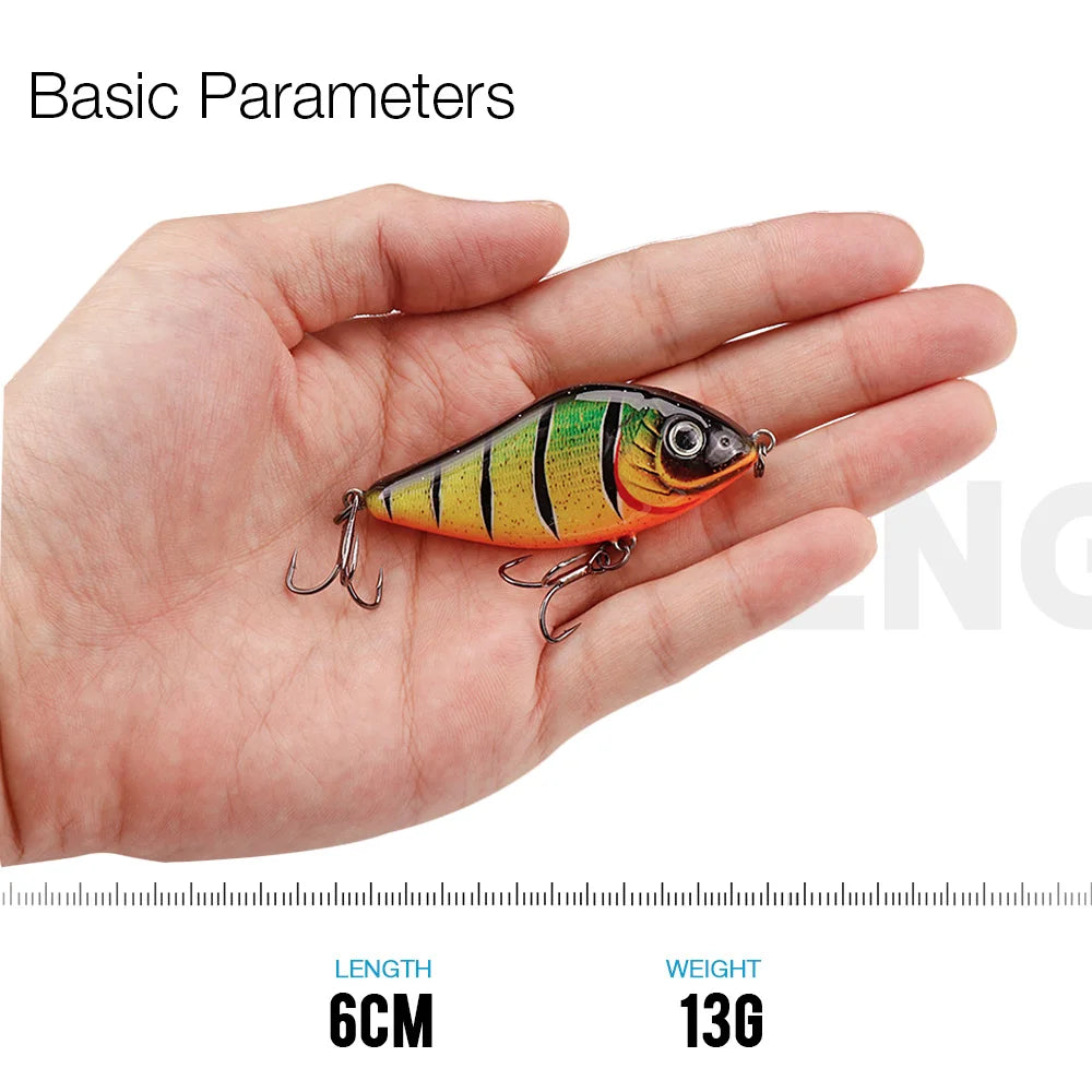 TREHOOK 6cm/8cm/10cm Slider, VIB, LIPLESS CRANKBAIT-- excellent for PIKE, BASS, WALLEYE, SALMON/STEELHEAD