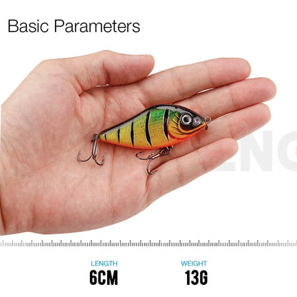 TREHOOK 6cm/8cm/10cm Slider, VIB, LIPLESS CRANKBAIT-- excellent for PIKE, BASS, WALLEYE, SALMON/STEELHEAD