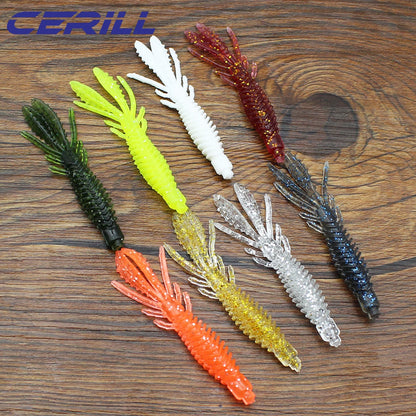 Cerill 10 PCS Floating Shrimp Soft Lure