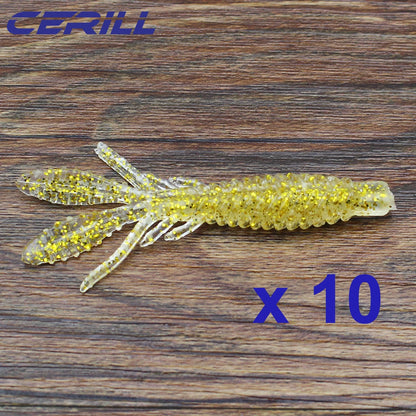Cerill 10 PCS Floating Shrimp Soft Lure