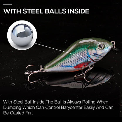 TREHOOK 6cm/8cm/10cm Slider, VIB, LIPLESS CRANKBAIT-- excellent for PIKE, BASS, WALLEYE, SALMON/STEELHEAD
