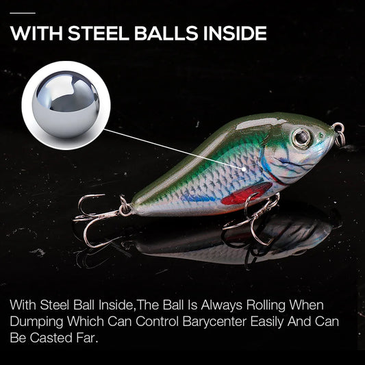 TREHOOK 6cm/8cm/10cm Slider, VIB, LIPLESS CRANKBAIT-- excellent for PIKE, BASS, WALLEYE, SALMON/STEELHEAD