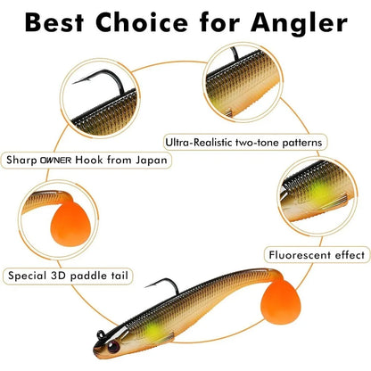 Pre-Rigged Soft Swimbait for ALL PREDATOR SPECIES