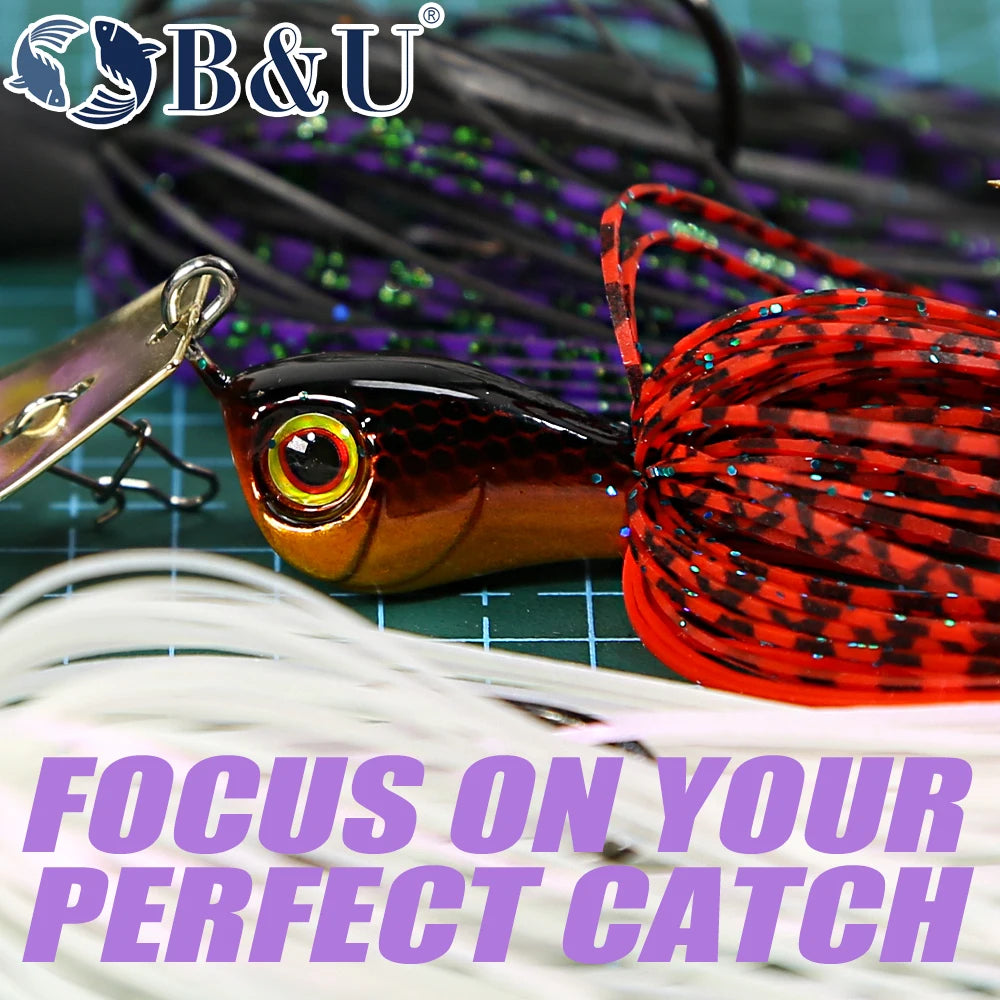 B&U 3/8oz /1/2oz Chatterbait- Bladed Jig for Bass, Pike, Walleye, Steelhead/Salmon and ALL GAMEFISH