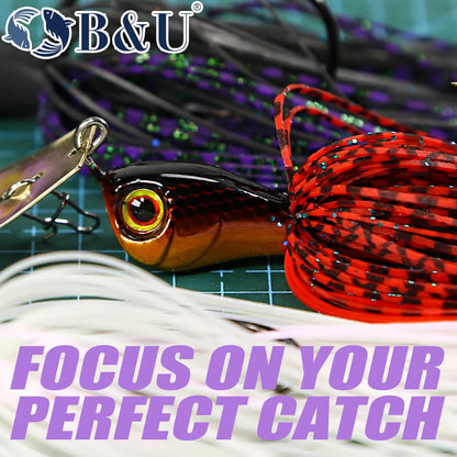 B&U 3/8oz /1/2oz Chatterbait- Bladed Jig for Bass, Pike, Walleye, Steelhead/Salmon and ALL GAMEFISH