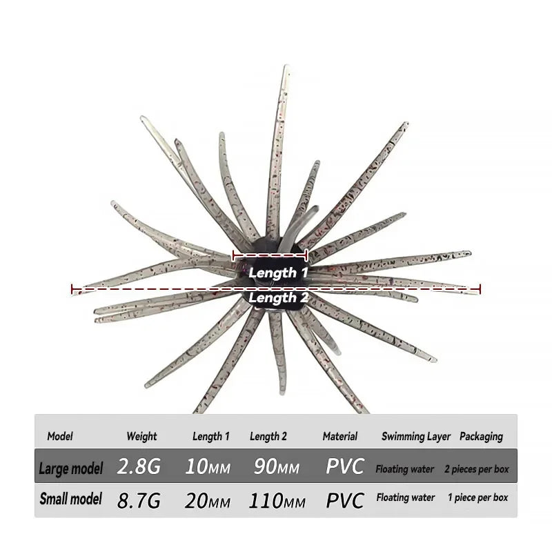 Bazooka TPE Fishing Lure, Simulated PVC Sea Urchin 2g 8g Soft Silicone For Bream, Sea Bass, Tilapia etc. -Mandarin Winter Bait
HOT NEW BASS BAIT!