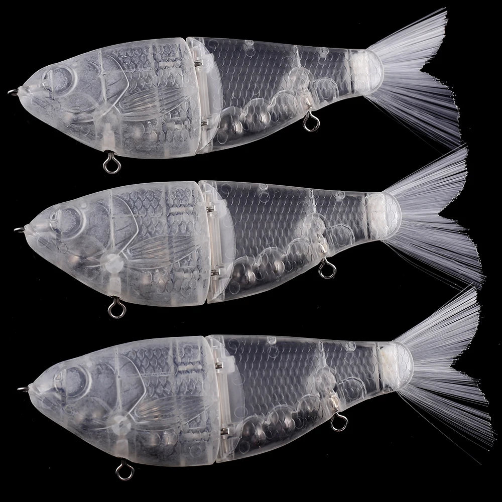 PyroCatus 3pcs Unpainted Fishing Blanks 18cm/67.5g Glide Swimbait for Big Game Fishing DIY Hard Baits