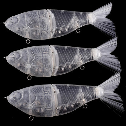 PyroCatus 3pcs Unpainted Fishing Blanks 18cm/67.5g Glide Swimbait for Big Game Fishing DIY Hard Baits
