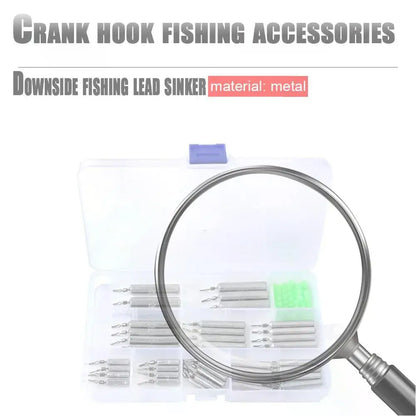 90pcs Fishing Sinker Slim Drop Shot Weight Set with Storage Box, Multiple Sizes