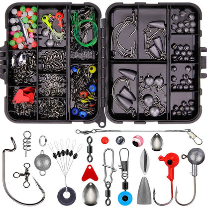 257pcs Fishing Accessories Kit, Complete  Set with Hooks, Perfect for Sea & Shore , Bass Fishing, Professional Fishing Tackle