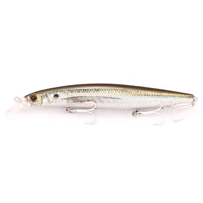 B&U Long Casting Floating Minnow- 3D Lifelike Hard Bait with Treble Hooks, Saltwater/Freshwater for Bass, Sea Bass, Pike, Walleye, Salmon/Trout and All PREDATORS