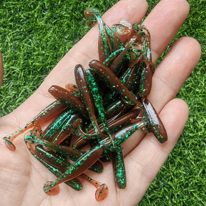 MUKUN 10PCS Micro Soft Paddletails 3.5cm 4cm 5cm for Bass, Pike, Trout, Walleye, Panfish --PERCH KILLER