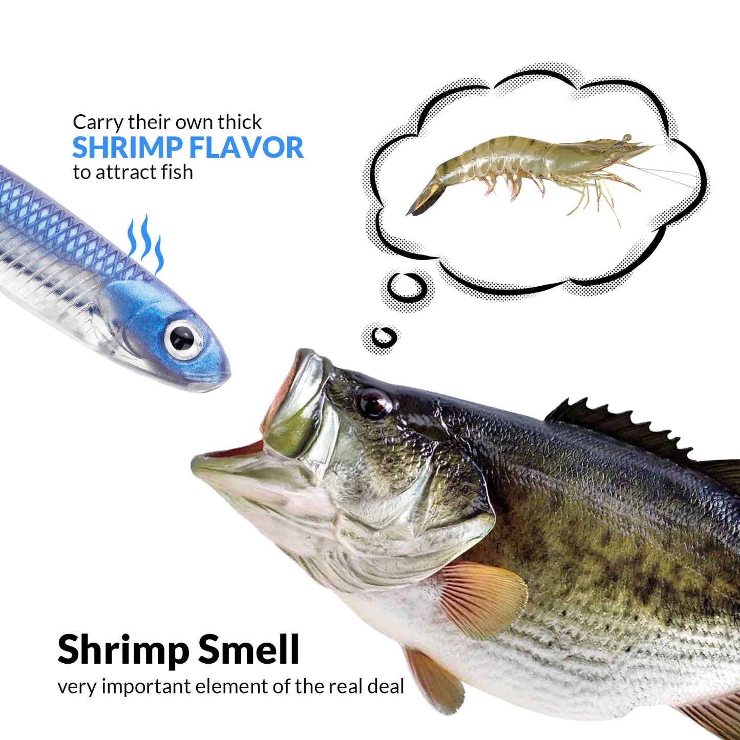 10pcs/12pcs Soft Jerk Baits- 7.5cm 10cm Silicone , For Perch, Bass, Walleye, Pike, Trout Fishing