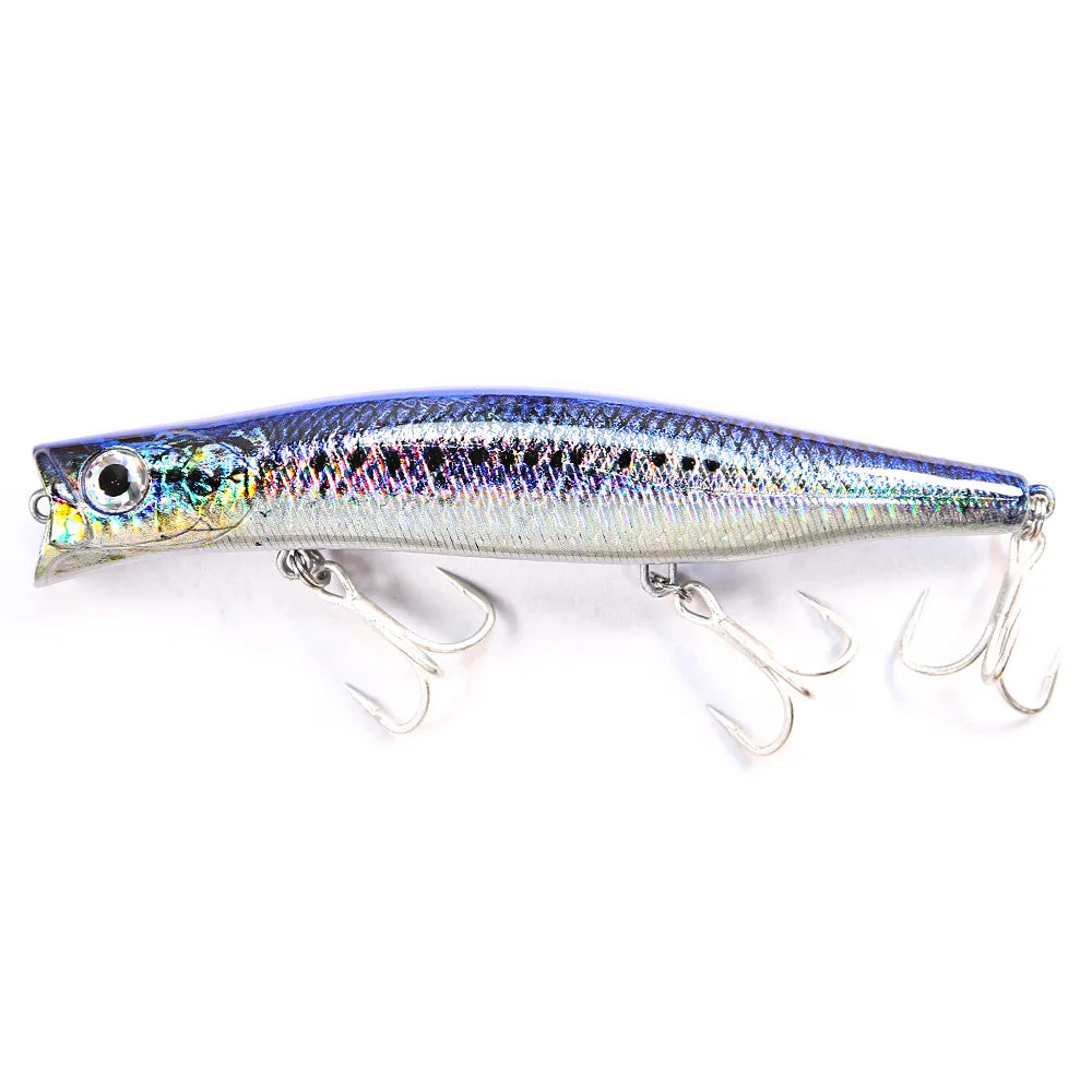 B&U Floating Popper, Long Casting, Saltwater Sea Bass, Pike Fishing/ 3D Printing-Topwater for TUNA, DORADO/MAHI, REDFISH, KINGFISH, SNAPPER, JACKS & OTHER PELAGIC SPECIES