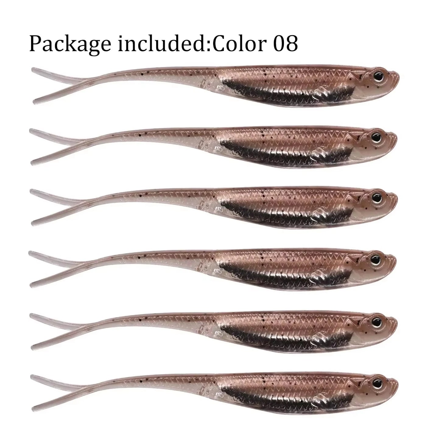 10pcs/12pcs Soft Jerk Baits- 7.5cm 10cm Silicone , For Perch, Bass, Walleye, Pike, Trout Fishing