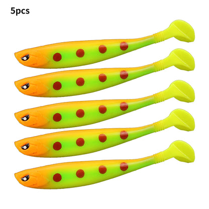 5pcs Soft Swim-Baits Bionic, Vivid, Lure for Freshwater/Saltwater--Predators