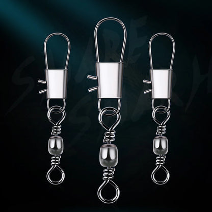 200pcs Bearing Swivel with Interlock Snap, for Connecting Fishing Line and Lures
