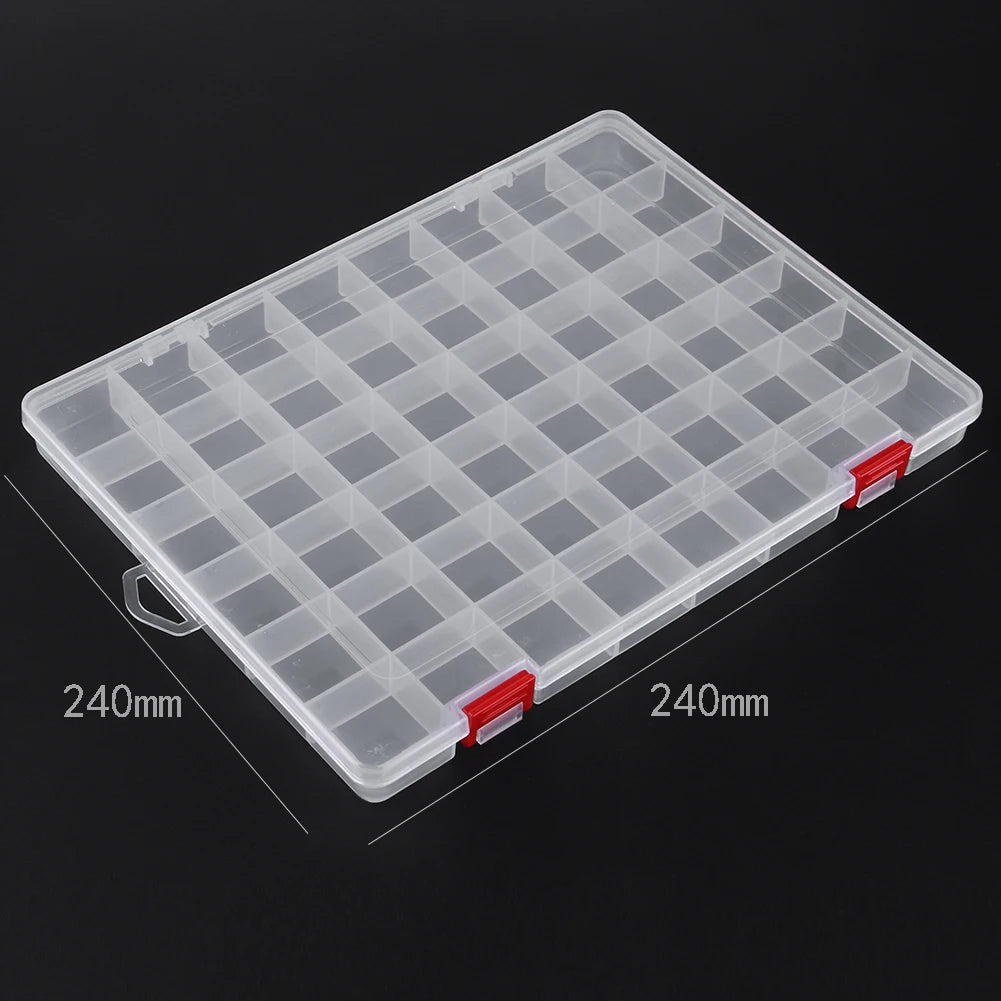 10/15/24/48 Grids Compartment Fishing Tackle Box  Fishing Lure Bait Hook Organizer