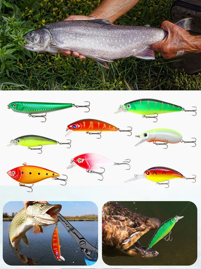 14-Piece Fishing Lure Set Gift Box, Holiday Fishing Tackle Kit with Fishing Line & Multi-Joint Pencil Lures for Anglers