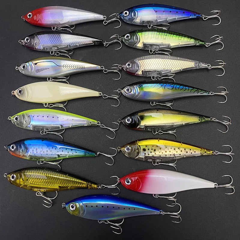 130MM 48G Pencil Fishing Lures 3D Inshore -- Hard, Floating Wobblers for Twitch Fishing