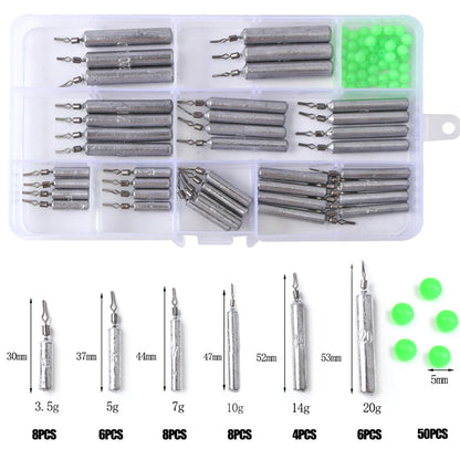 90pcs Metal Drop Shot Fishing Sinker Multi-size 3-20g Weight