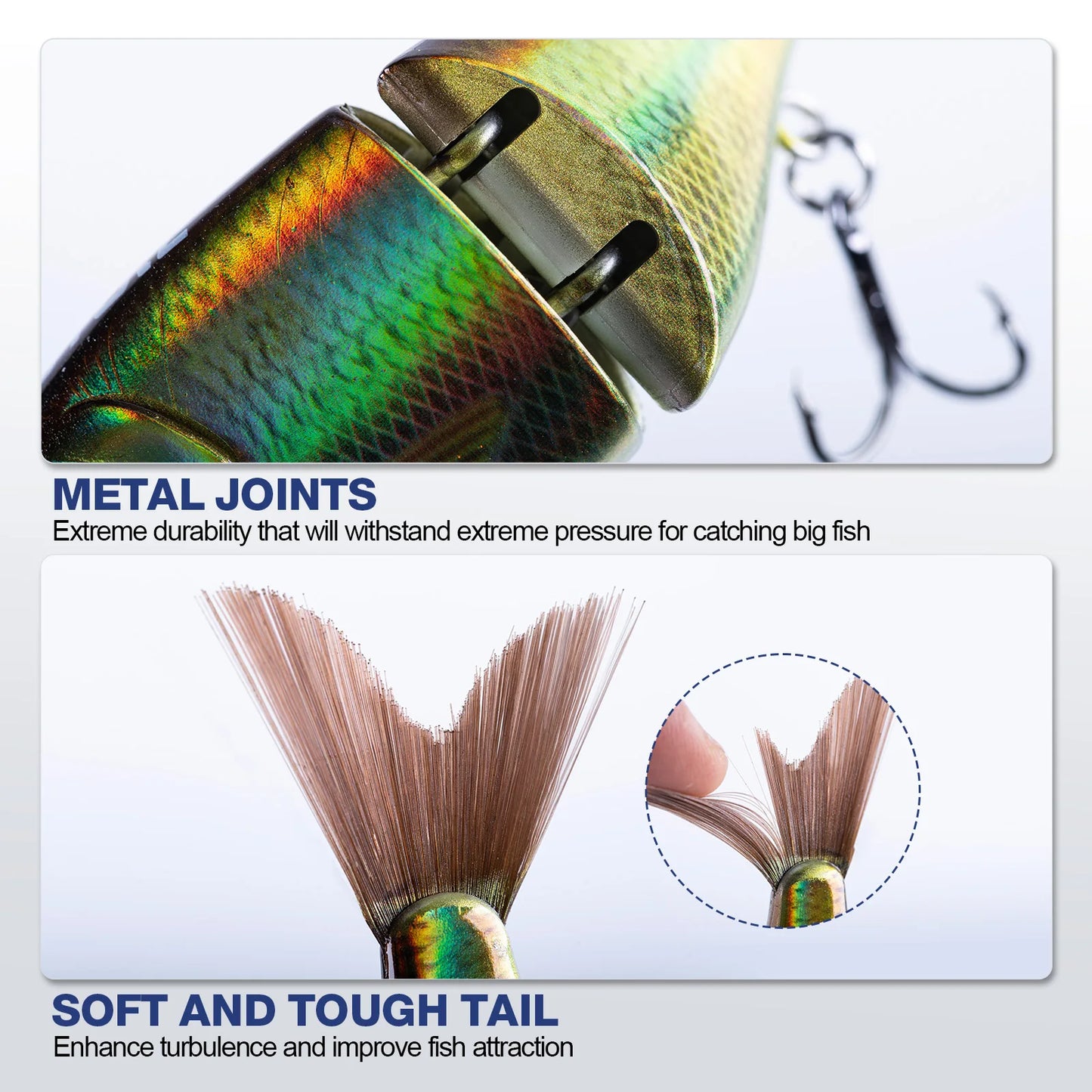 Goture MultiJointed Swimbait- 7.5g, 4pcs/set, Lifelike 3D Eyes- Hard, Mult-Jointed Swimbait