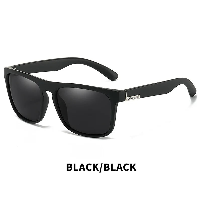 Black Polarized Square Sunglasses Men Women Fashion Classic Driving Shades for Outdoor Sports Cycling Travel Fishing
