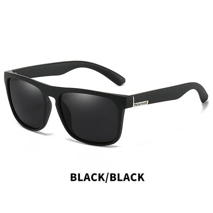Black Polarized Square Sunglasses Men Women Fashion Classic Driving Shades for Outdoor Sports Cycling Travel Fishing