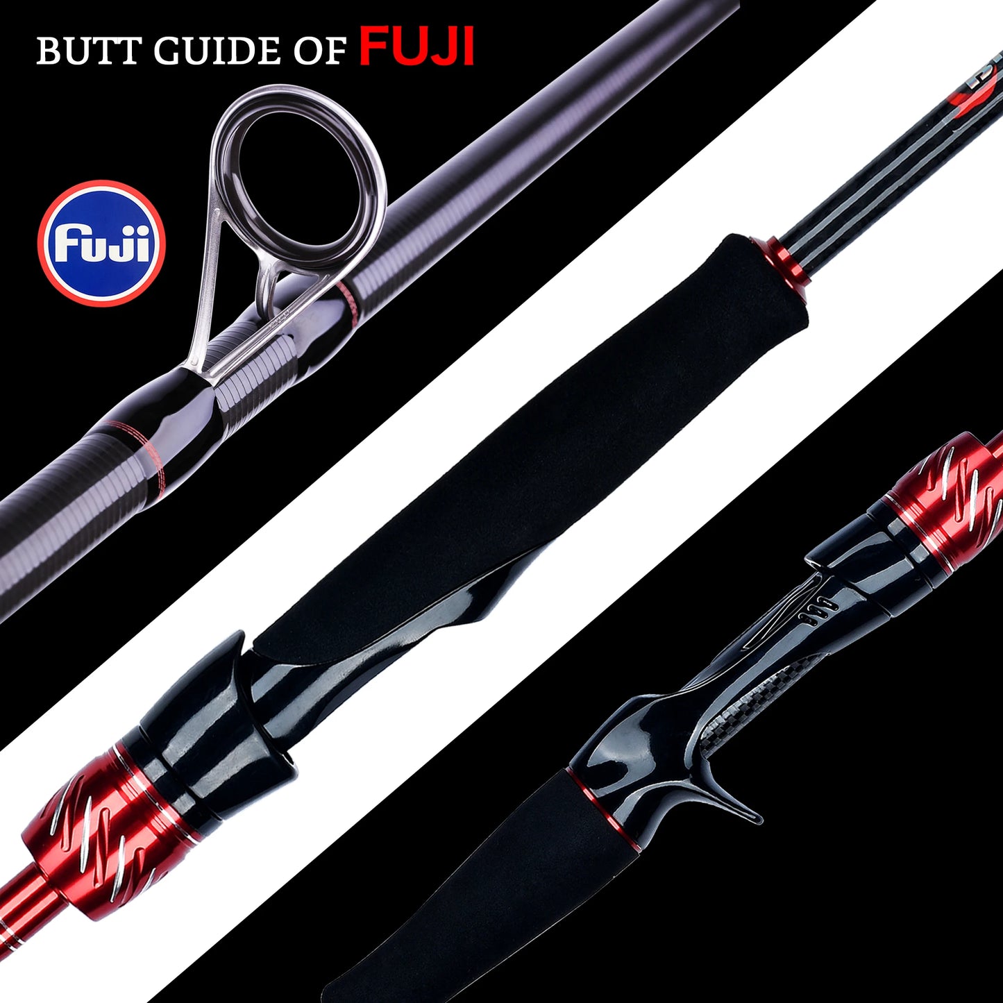BIUTIFU Carbon Fishing Rod for Travelers - Fuji Lure  Casting Rod 1.8-3.0m 5-42g , Baitcasting