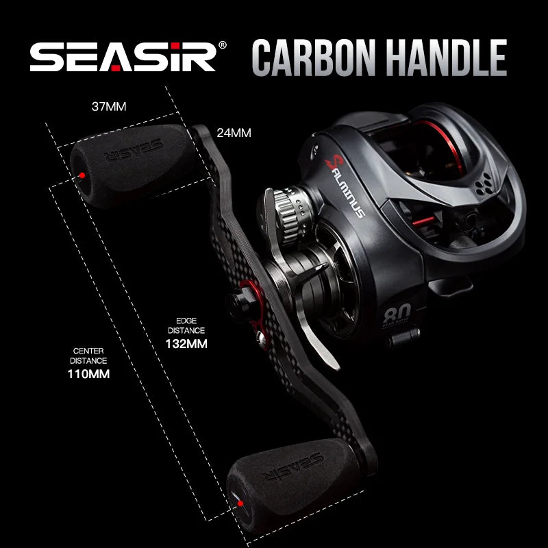 Seasir Salminus Baitcasting Fishing Reel Max Drag 12Kg 8.0:1 High Gear Ratio Metal Aluminum Frame