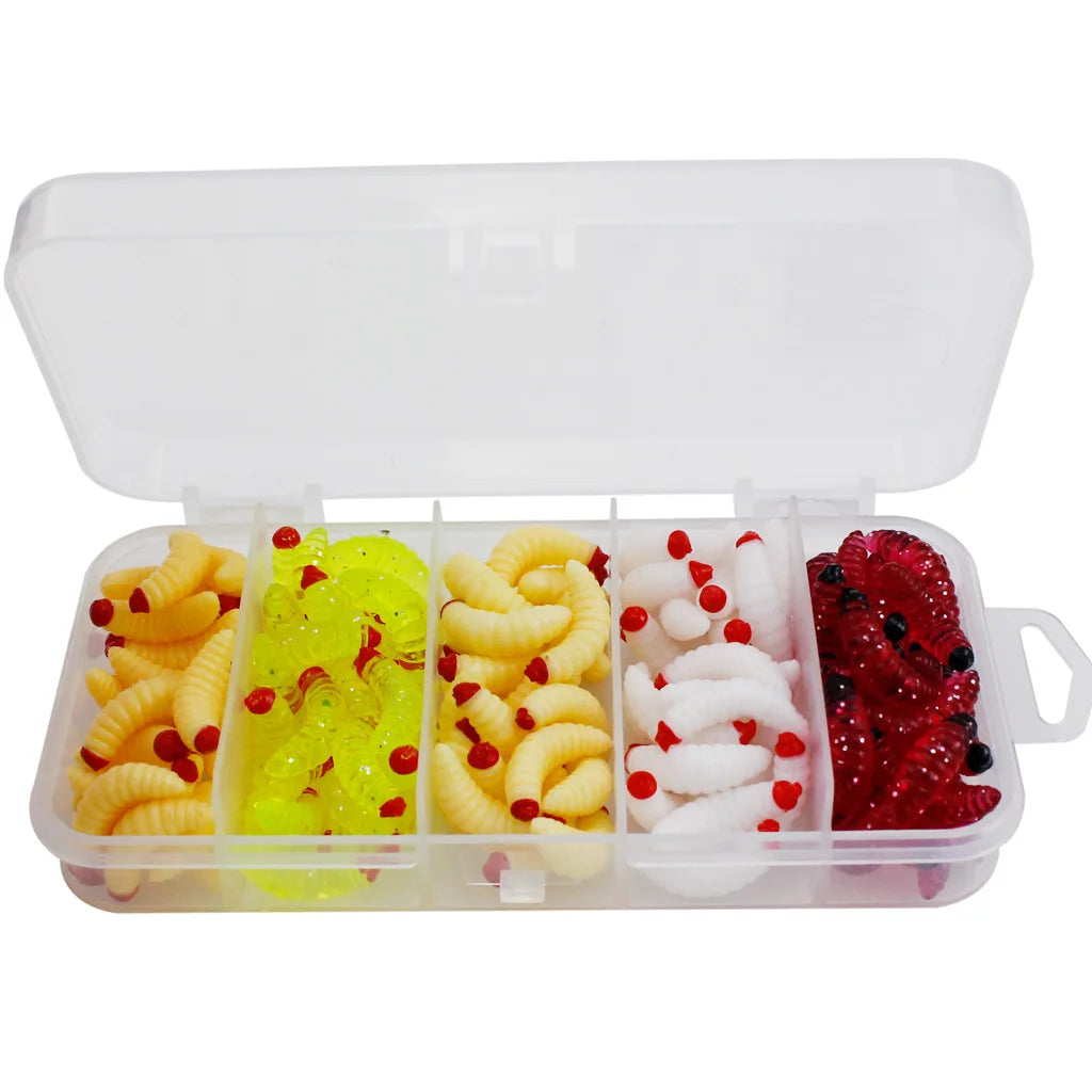 Soft Grub Finesse Tackle Kit Professional Weighted For Freshwater Saltwater 125 pcs/box--PANFISH & TROUT !