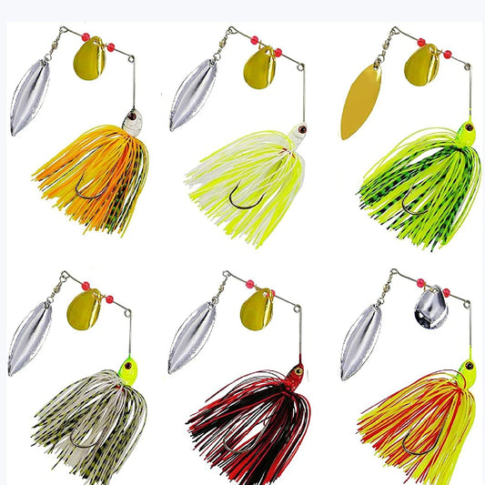 6pcs  Spinnerbait set- Great for BASS, PIKE, TROUT & other PREDATORS