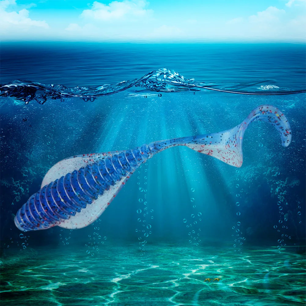 8pcs Artificial Bait 80mm 3.7g, Soft Bait for Crappie, Bass, Walleye, Trout