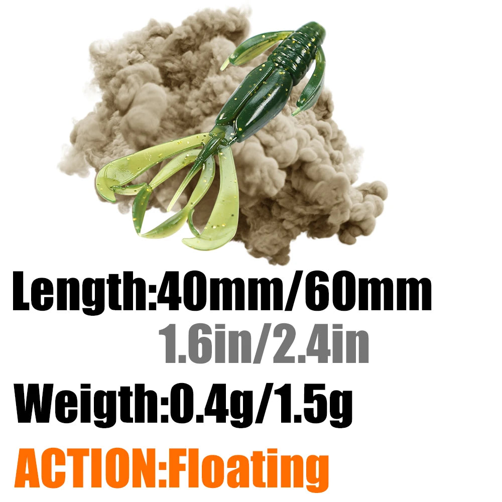 PEAK Floating Crazy Flapper Lures 40mm/60mm SOFT BAITS for Bass