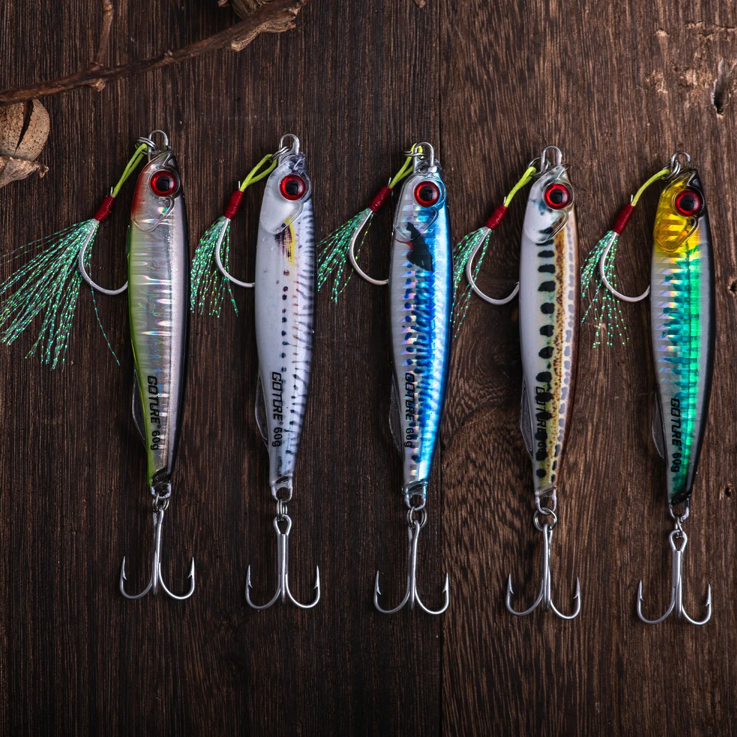 Goture Fishing Lure, Metal  Jig ,with  Single Head-Hook & Bright Body