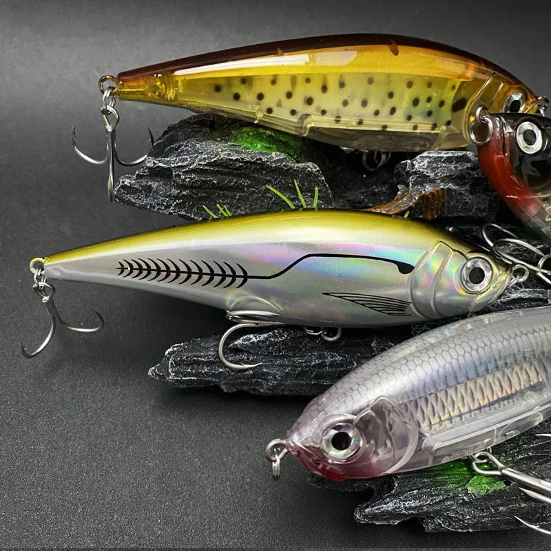 130MM 48G Pencil Fishing Lures 3D Inshore -- Hard, Floating Wobblers for Twitch Fishing