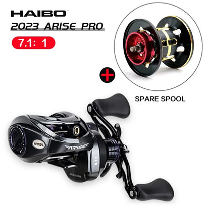Haibo 23 ARISE PRO/PRO+ Baitcasting Fishing Reel 11B+1RB 6.4:1-8.1:1 Freshwater and Sea, Long Casting- Snakehead