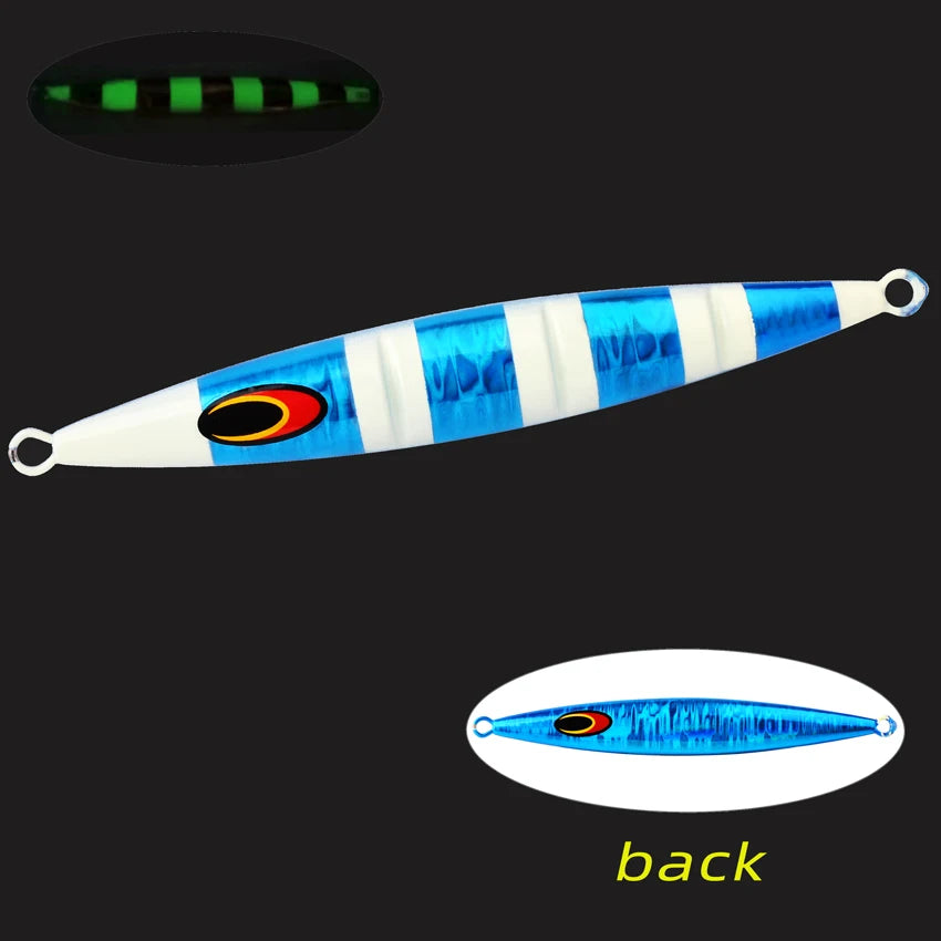 30g/60g/100g/150g/200g Fast Sinking Jigging Lure- Laser Coating- Luminous Jig for Trolling/ Jigging-TUNA, WAHOO ,MAHI/DORADO, KINGFISH, AMBERJACK, &ALL BOTTOM FEEDERS