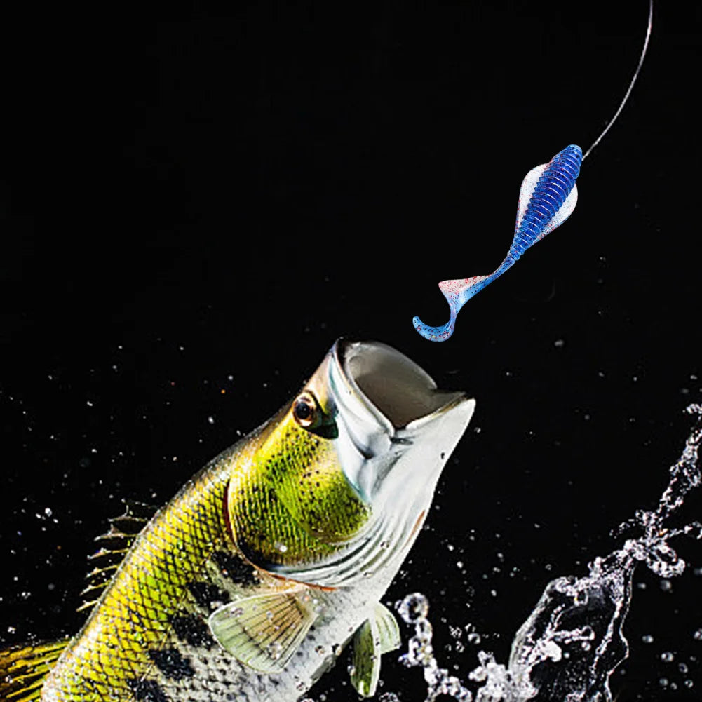 8pcs Artificial Bait 80mm 3.7g, Soft Bait for Crappie, Bass, Walleye, Trout