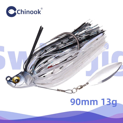 1PCS 13g Metal Jig, Bass Jig, Spinner Bait, Silicone Skirt