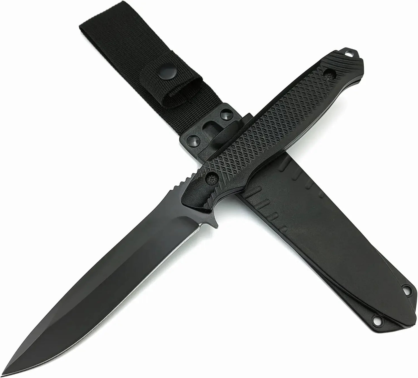 10.5° Fixed Blade Knife with Sheath, 4.9°5Cr13MoV Steel Blade and ABS Handle, EDC Camping Knife for Outdoor Hunting- Straight Blade