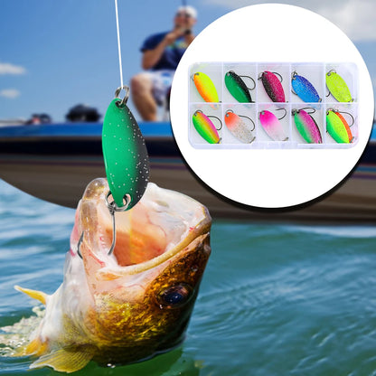 12Pcs  Spoon  Trout Bait with Single Hook  for Freshwater- Saltwater