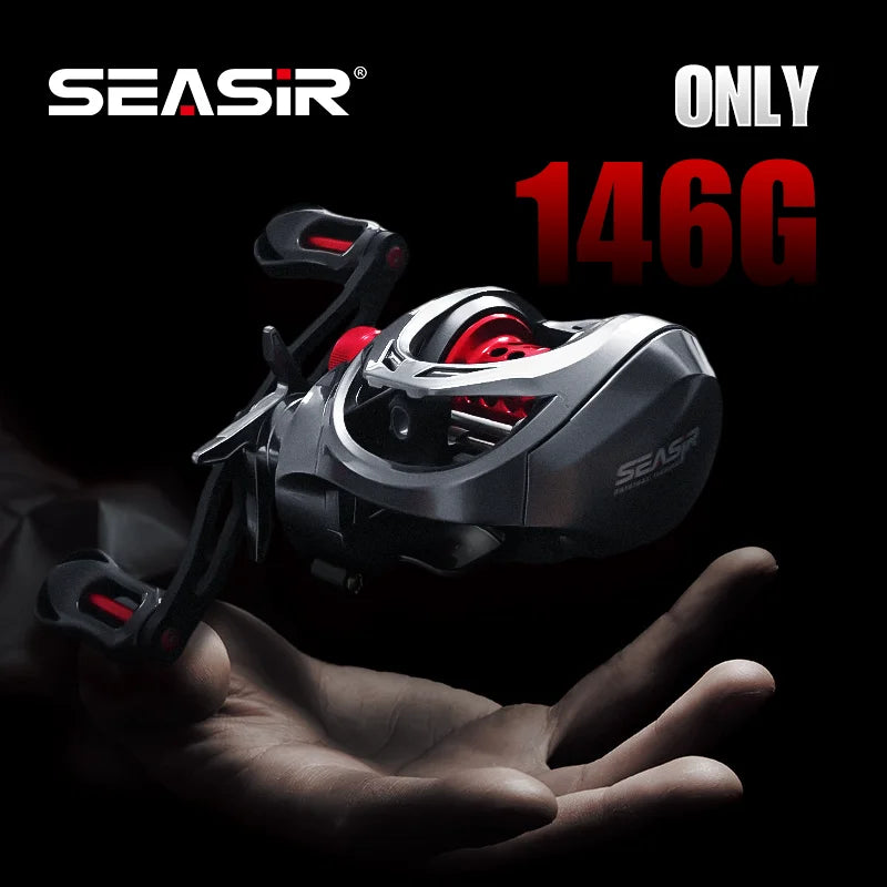 Seasir Mansory Baitcasting Fishing Reel 146g Ultralight Carbon 11+1 7.3:1 HS Ratio Hybrid Ceramic Bearing Double Spools