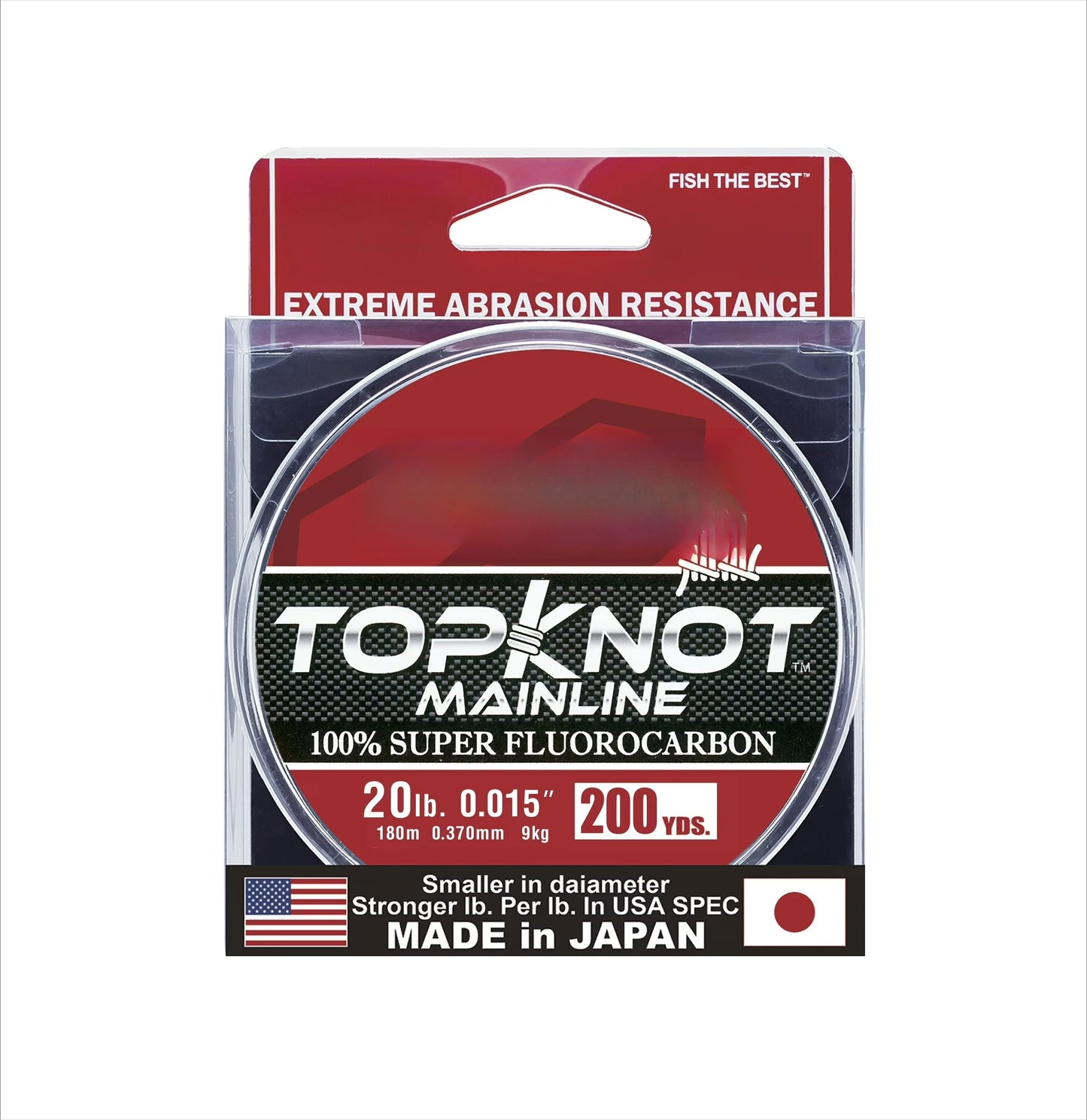 Topknot 100% Fluorocarbon Main Line 20lb 200yd Clear
