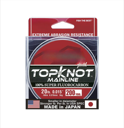Topknot 100% Fluorocarbon Main Line 20lb 200yd Clear